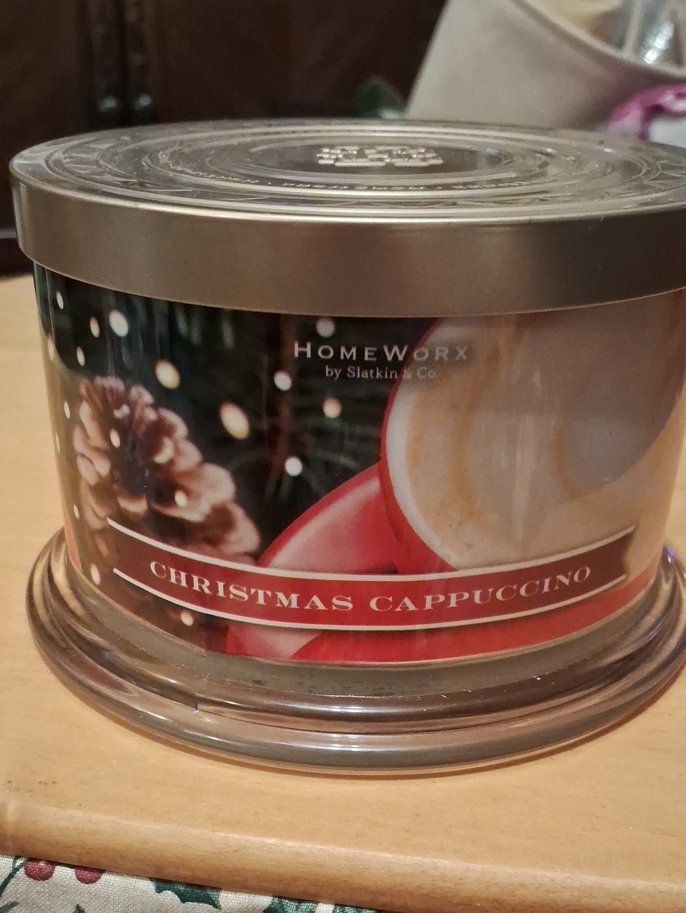 HOMEWORX Christmas Cappuccino Scented Candle - Red